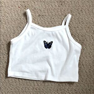 butterfly cropped tank top
